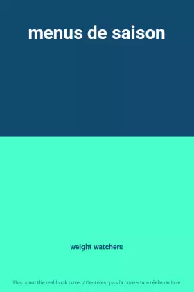Couverture du produit · menus de saison