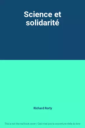 Couverture du produit · Science et solidarité