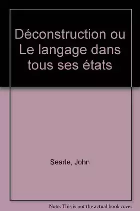 Couverture du produit · Déconstruction - Le langage dans tous ses états