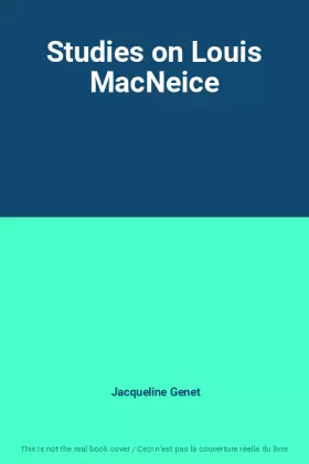 Couverture du produit · Studies on Louis MacNeice