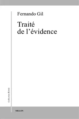 Couverture du produit · Traité de l'évidence