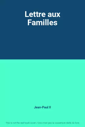 Couverture du produit · Lettre aux Familles