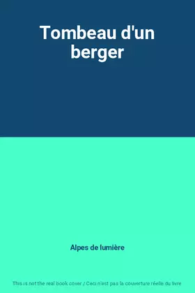 Couverture du produit · Tombeau d'un berger