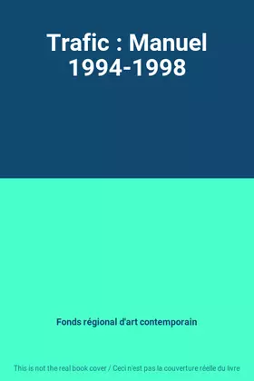 Couverture du produit · Trafic : Manuel 1994-1998