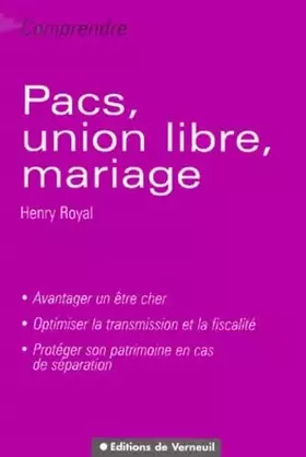 Couverture du produit · PACS, union libre, mariage