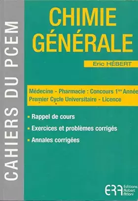 Couverture du produit · Chimie générale