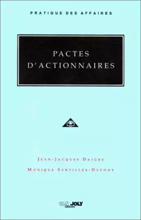 Couverture du produit · Pactes d'actionnaires