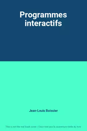 Couverture du produit · Programmes interactifs