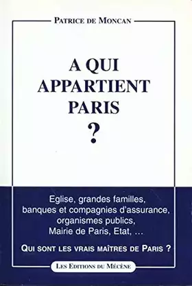 Couverture du produit · A qui appartient paris