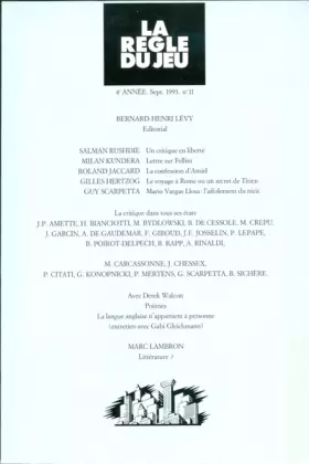 Couverture du produit · La règle du jeu n°11