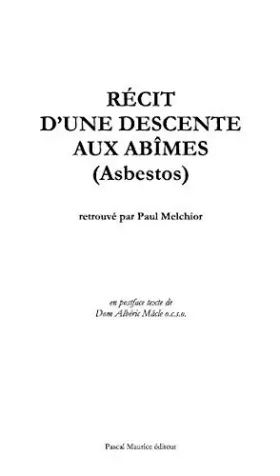 Couverture du produit · Récit d'une descente aux abîmes (asbestos)