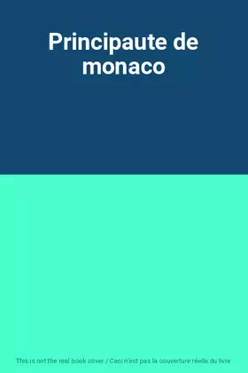 Couverture du produit · Principaute de monaco