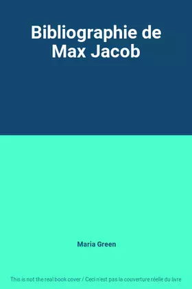 Couverture du produit · Bibliographie de Max Jacob