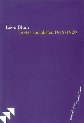 Couverture du produit · Textes socialistes 1919-1920