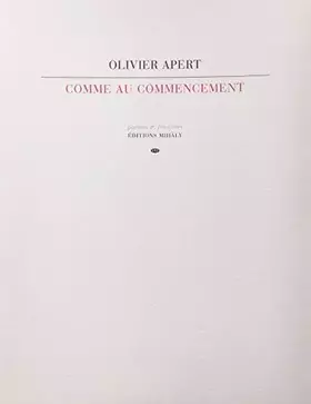 Couverture du produit · Comme au commencement