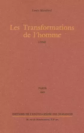 Couverture du produit · Les Transformations de l'homme : (1956)