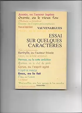 Couverture du produit · Essai sur quelques caractères