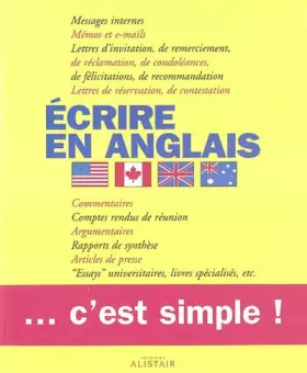 Couverture du produit · Ecrire en anglais : C'est simple