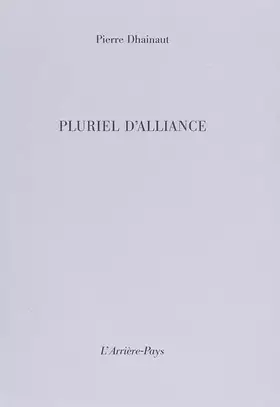 Couverture du produit · Pluriel d'alliance