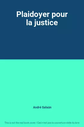 Couverture du produit · Plaidoyer pour la justice