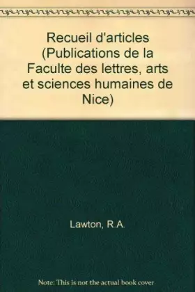 Couverture du produit · R,a,lawton recueil d'articles