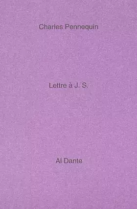 Couverture du produit · Lettre à J. S.