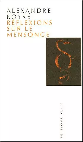 Couverture du produit · Réflexions sur le mensonge