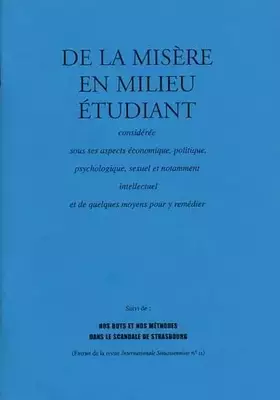 Couverture du produit · Misère en milieu étudiant