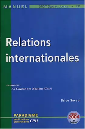 Couverture du produit · Relations internationales : DEUG Licence Droit