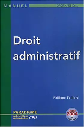 Couverture du produit · Droit administratif : DEUG Droit/AES