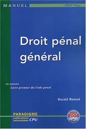 Couverture du produit · Droit pénal général : DEUG Droit