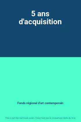 Couverture du produit · 5 ans d'acquisition