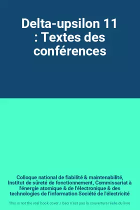 Couverture du produit · Delta-upsilon 11 : Textes des conférences
