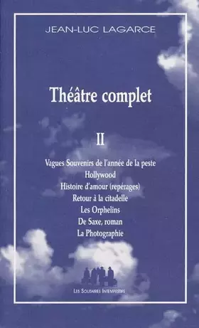 Couverture du produit · Théâtre complet, volume 2