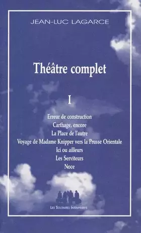Couverture du produit · Théâtre complet, volume 1