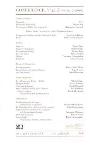 Couverture du produit · Conference N°45