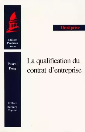 Couverture du produit · La qualification du contrat d'entreprise