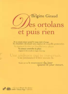 Couverture du produit · Des ortolans et puis rien