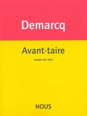 Couverture du produit · Avant-taire