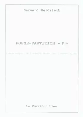 Couverture du produit · Poème-partition "F".: Avec CD