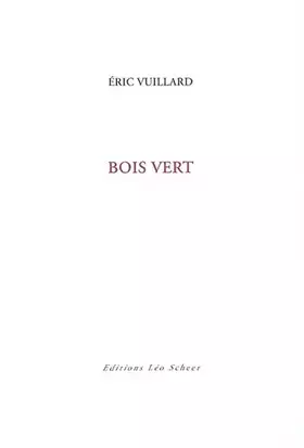 Couverture du produit · Bois vert