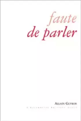 Couverture du produit · Faute de parler
