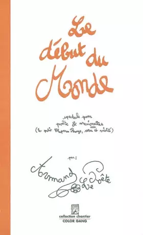 Couverture du produit · Le début du Monde