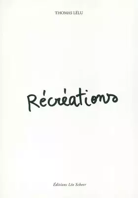Couverture du produit · Récréations