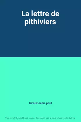 Couverture du produit · La lettre de pithiviers