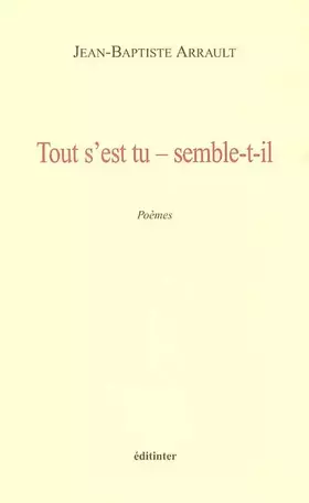 Couverture du produit · Tout s'est tu, semble-t-il