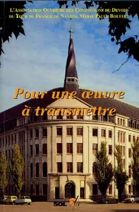 Couverture du produit · Pour une oeuvre à transmettre