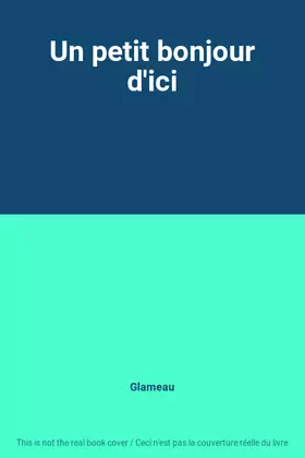 Couverture du produit · Un petit bonjour d'ici