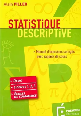 Couverture du produit · Statistique descriptive : Manuel d'exercices corrigés avec rappels de cours