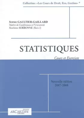 Couverture du produit · Statistiques : Cours et exercices